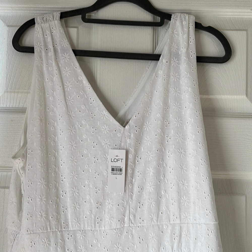 Loft Eyelet Flounce Dress